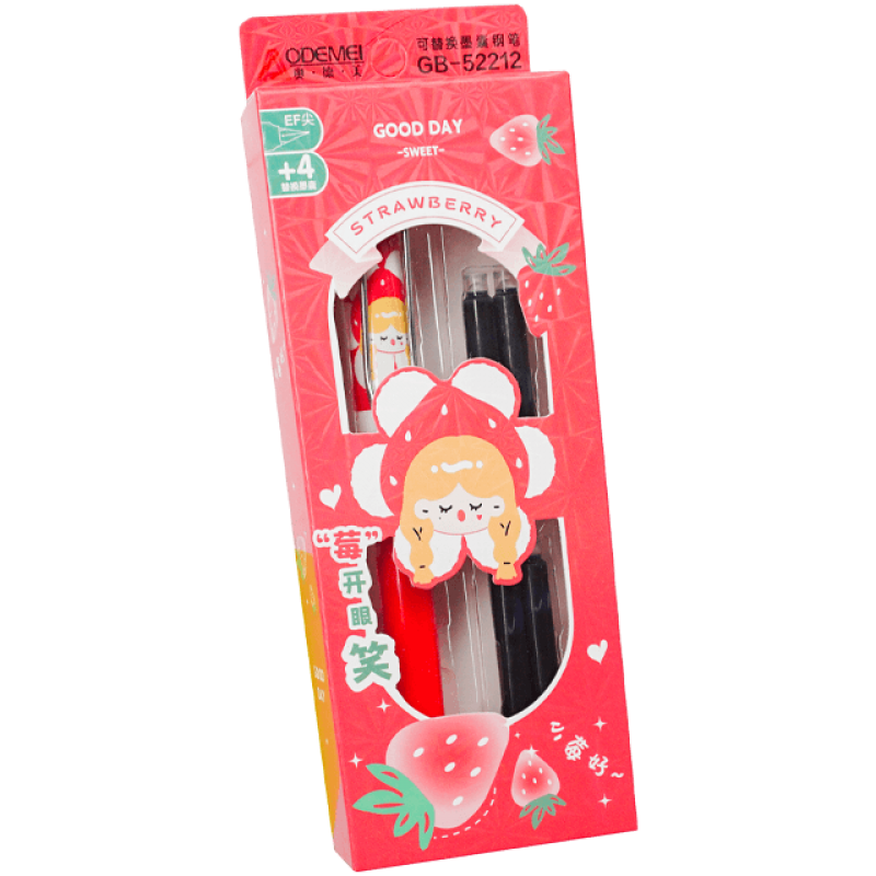 Set stilou cu 4 rezerve 52212, strawberry